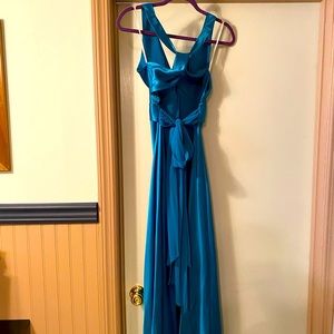 Gorgeous Ariella teal gown - low back with bow